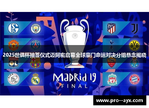 2025世俱杯抽签仪式迈阿密启幕全球豪门命运对决分组悬念揭晓